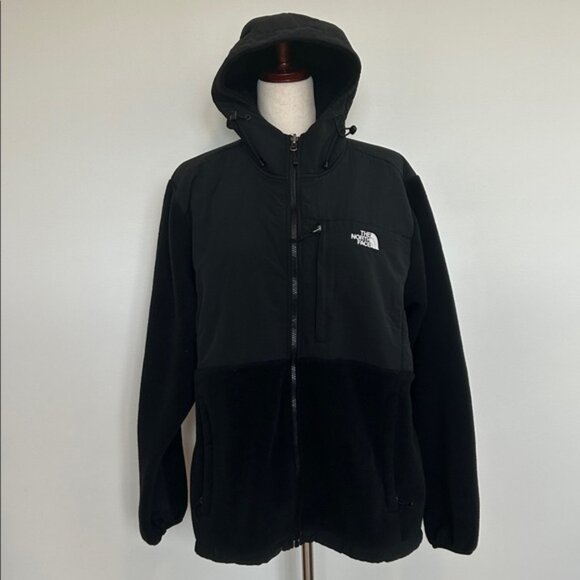 The North Face Womens Large Black Denali Fleece Full Zip Hoodie Jacket XXL - Picture 1 of 6
